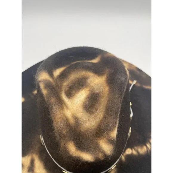 FREE PEOPLE x ASN Rodeo In LA Cowboy Hat BROWN WOOL W/ WESTERN BUCKLE DETAIL, M FREE PEOPLE x ASN Rodeo In LA Cowboy Hat BROWN WOOL W  main image 2